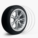 Protetor de aro da roda de liga de alumínio branco - Fits All Cars (4pcs)