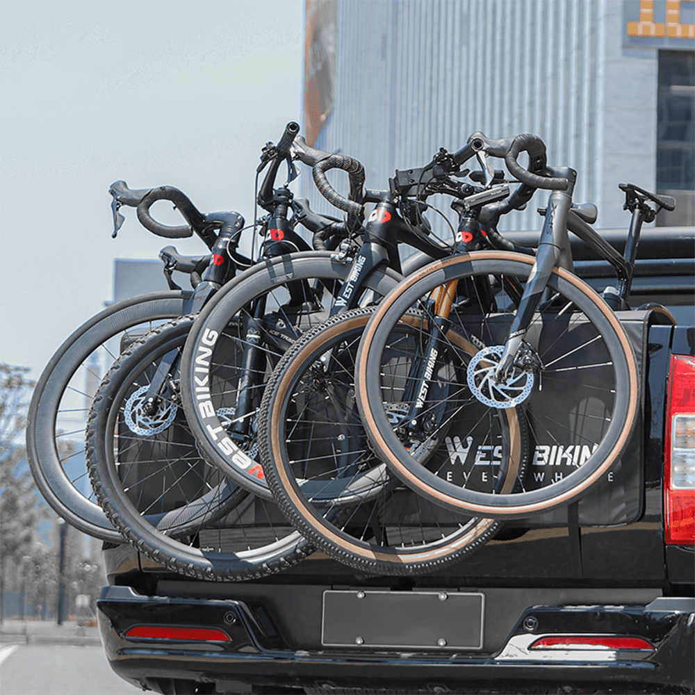 Bike Tailgate Shield Pad with Tool Pockets for Cybertruck - T-Launch