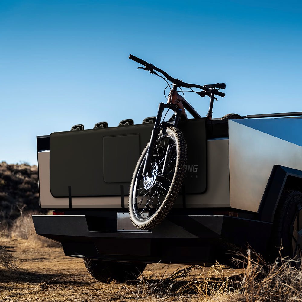 Bike Tailgate Shield Pad with Tool Pockets for Cybertruck - T-Launch