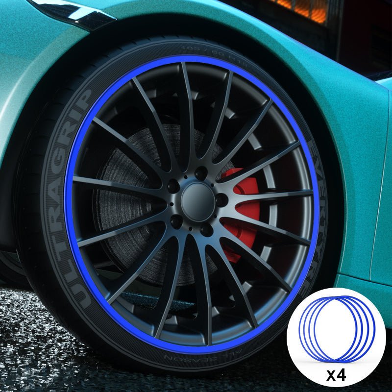 Blue Aluminum Alloy Wheel Rim Protector- Fits All Cars - T-Launch