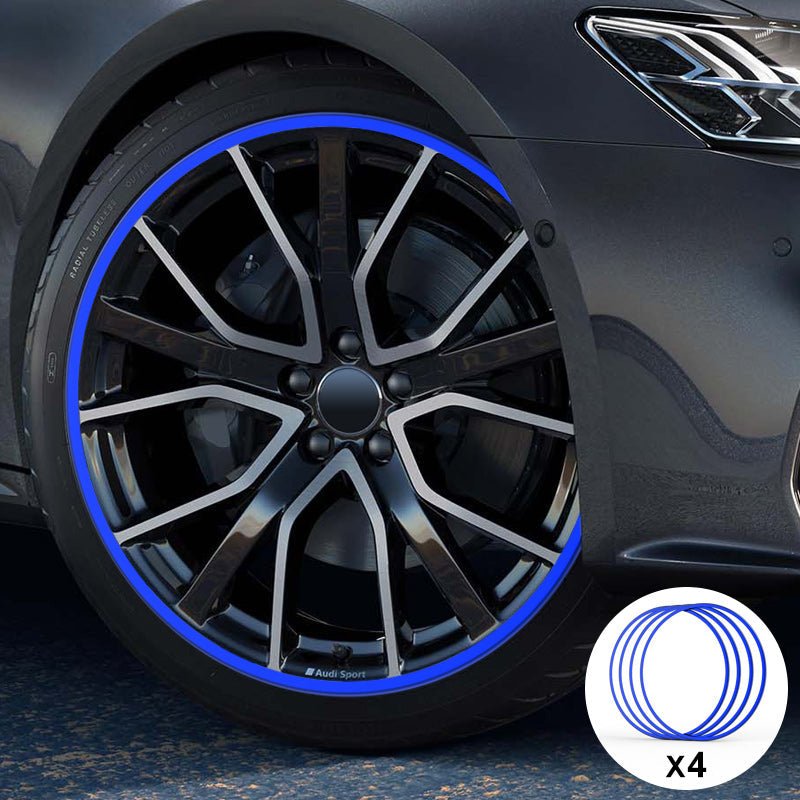 Blue Aluminum Alloy Wheel Rim Protector- Fits All Cars - T-Launch