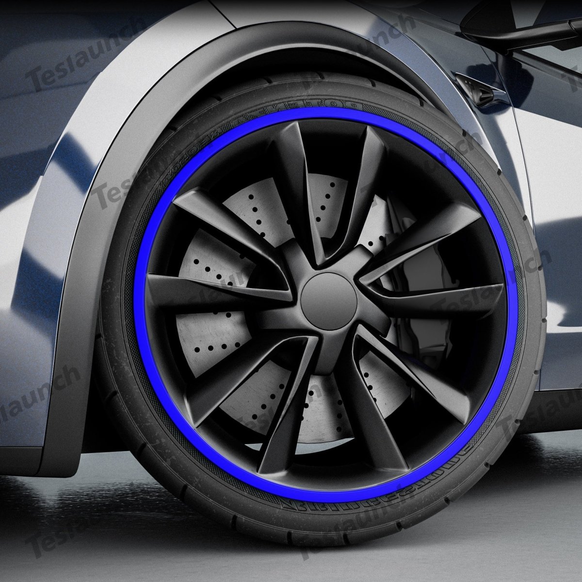 Blue Aluminum Alloy Wheel Rim Protector- Fits All Cars - T-Launch