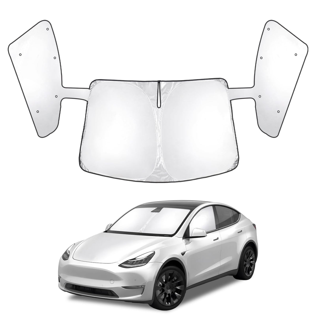 Tuulilasin etu- ja sivuikkuna 2 in 1 integroitu aurinkosuojakansi varten Tesla  Model Y