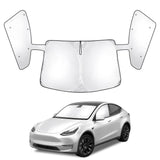 Parabrezza anteriore e finestrino laterale 2 in 1 Coprivisiera parasole integrato per Tesla Model Y