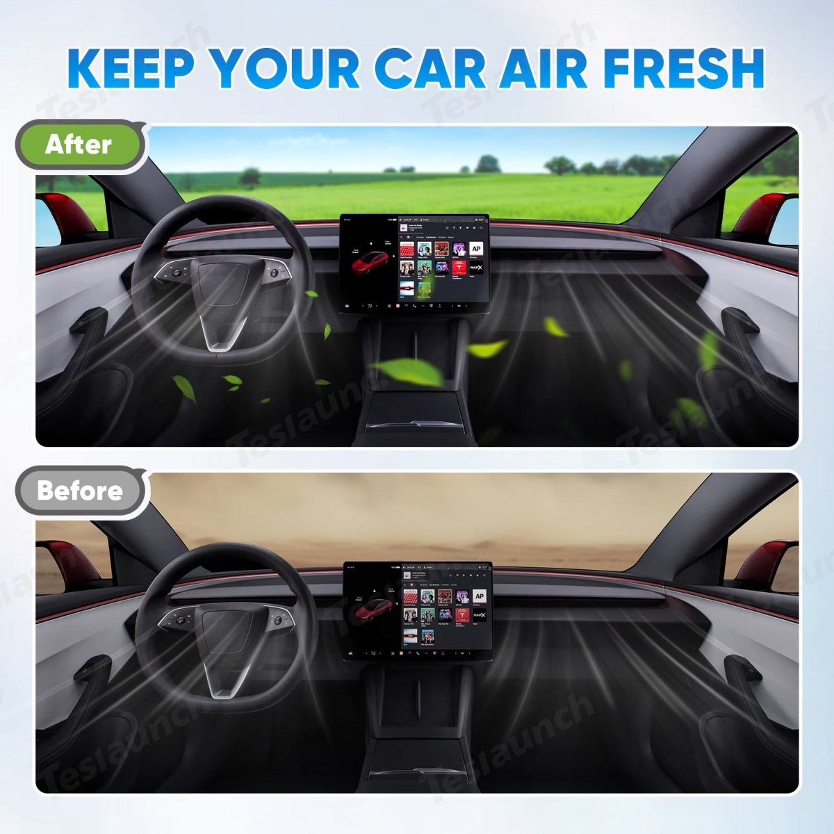 Cabin Air Filter & HEPA Filter with Activated Carbon for Tesla Model 3 - T-Launch