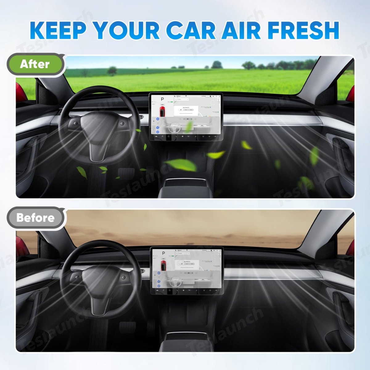 Cabin Air Filter & HEPA Filter with Activated Carbon for Tesla Model Y - T-Launch