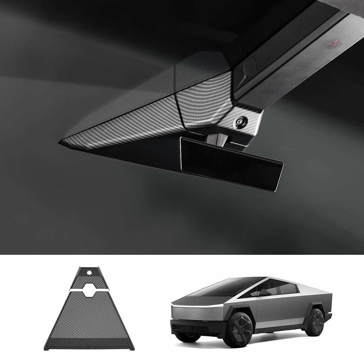 Cabin Camera Trim Cover (Carbon Fiber Pattern ABS) for Cybertruck - T-Launch