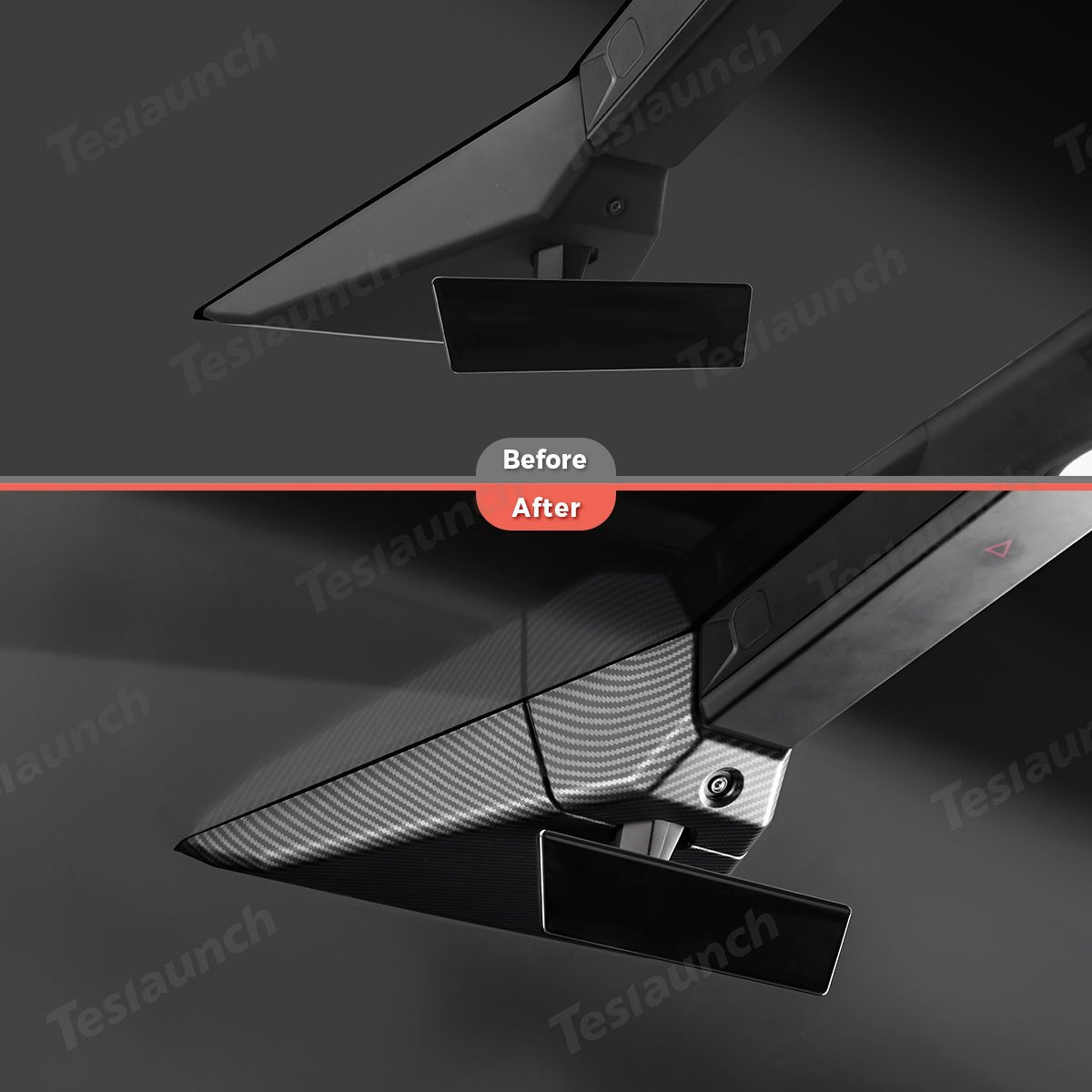 Cabin Camera Trim Cover (Carbon Fiber Pattern ABS) for Cybertruck - T-Launch