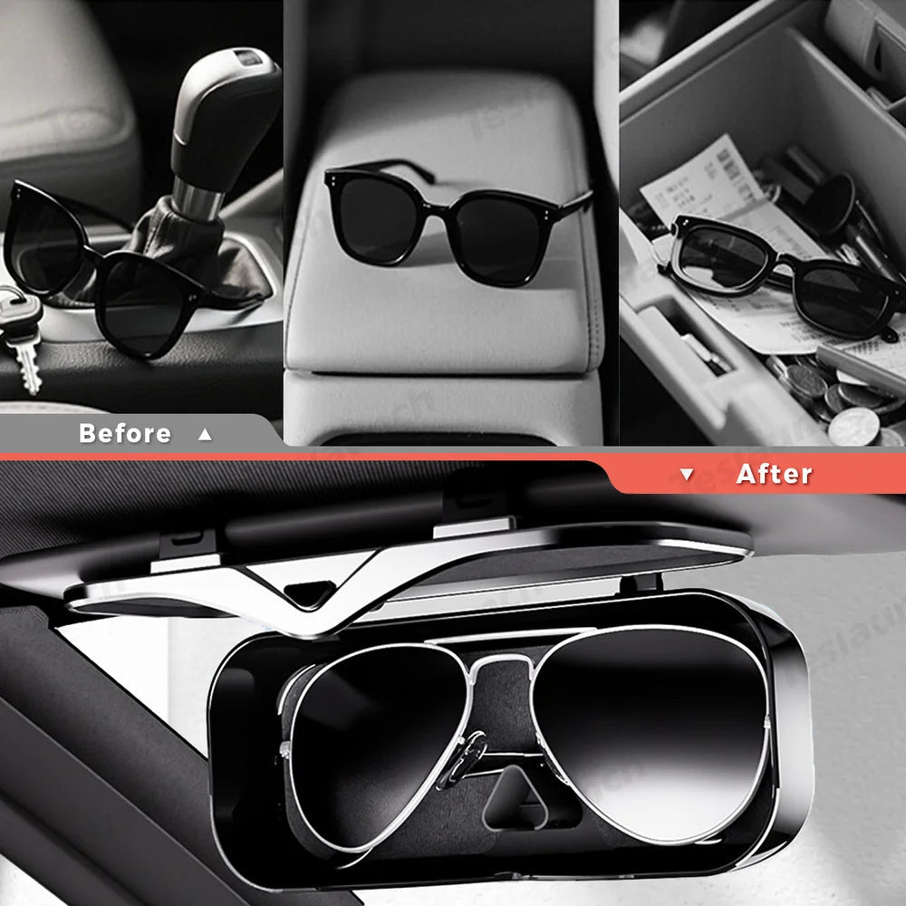 Car Sun Visor Glasses Storage Box – Universal Fit for All Cars - T-Launch