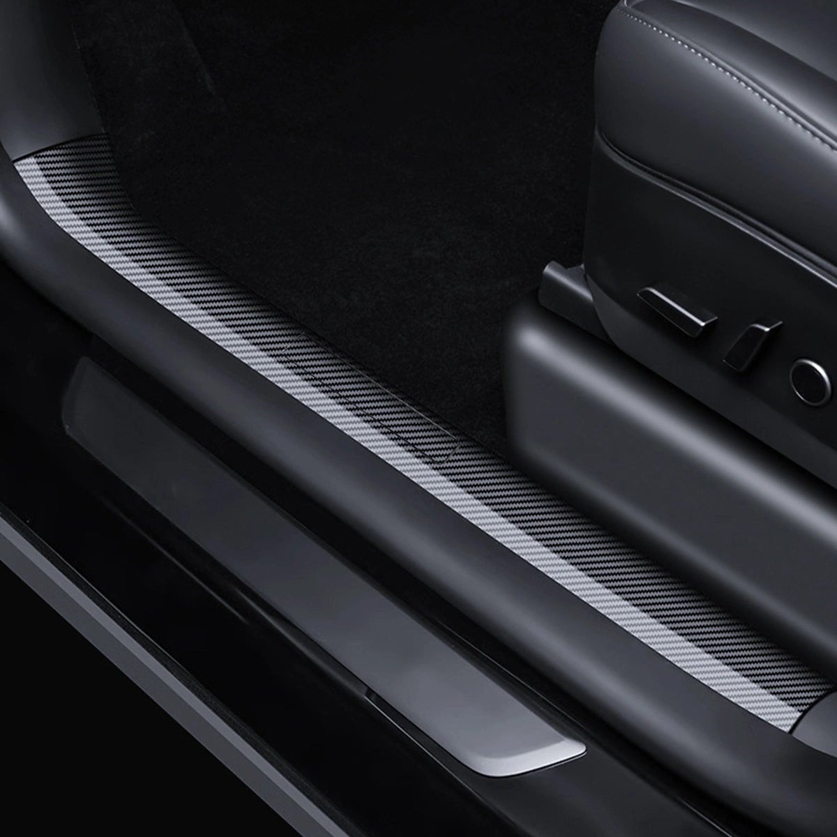 Carbon Fiber Color Door Sill Protector + Trunk Sill Protector for Tesla Model Y 2021-2024 - T-Launch