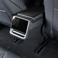Carbon Fiber Rear AC Vent Cover (Carbon Fiber Pattern ABS) for Tesla Model Y Juniper 2025+ - T-Launch