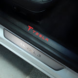 Autocollant protecteur de seuil de porte en fibre de carbone Tesla