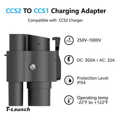 CCS2 to CCS1 EV Fast Charging Adapter (DC+AC) - T-Launch