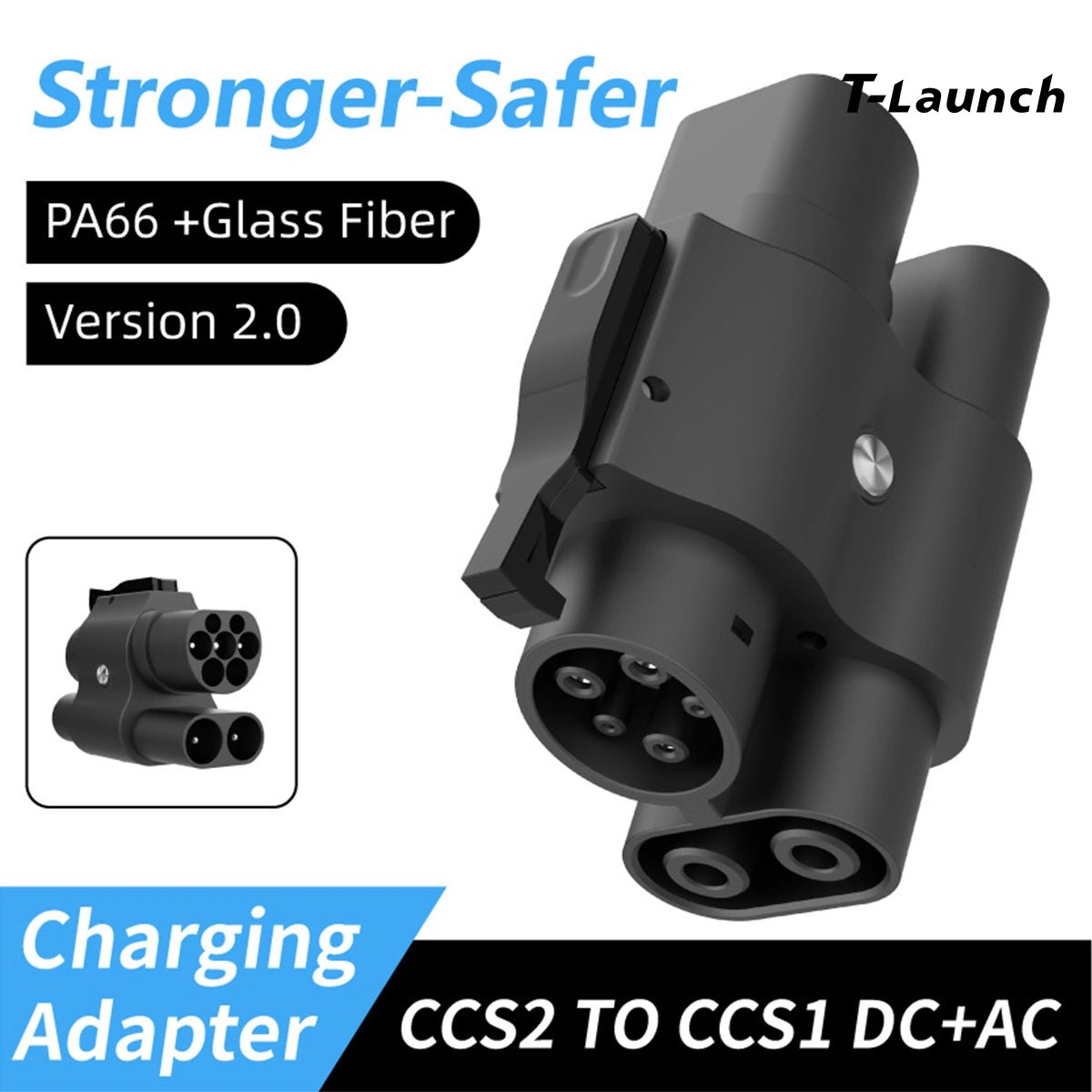 CCS2 to CCS1 EV Fast Charging Adapter (DC+AC) - T-Launch