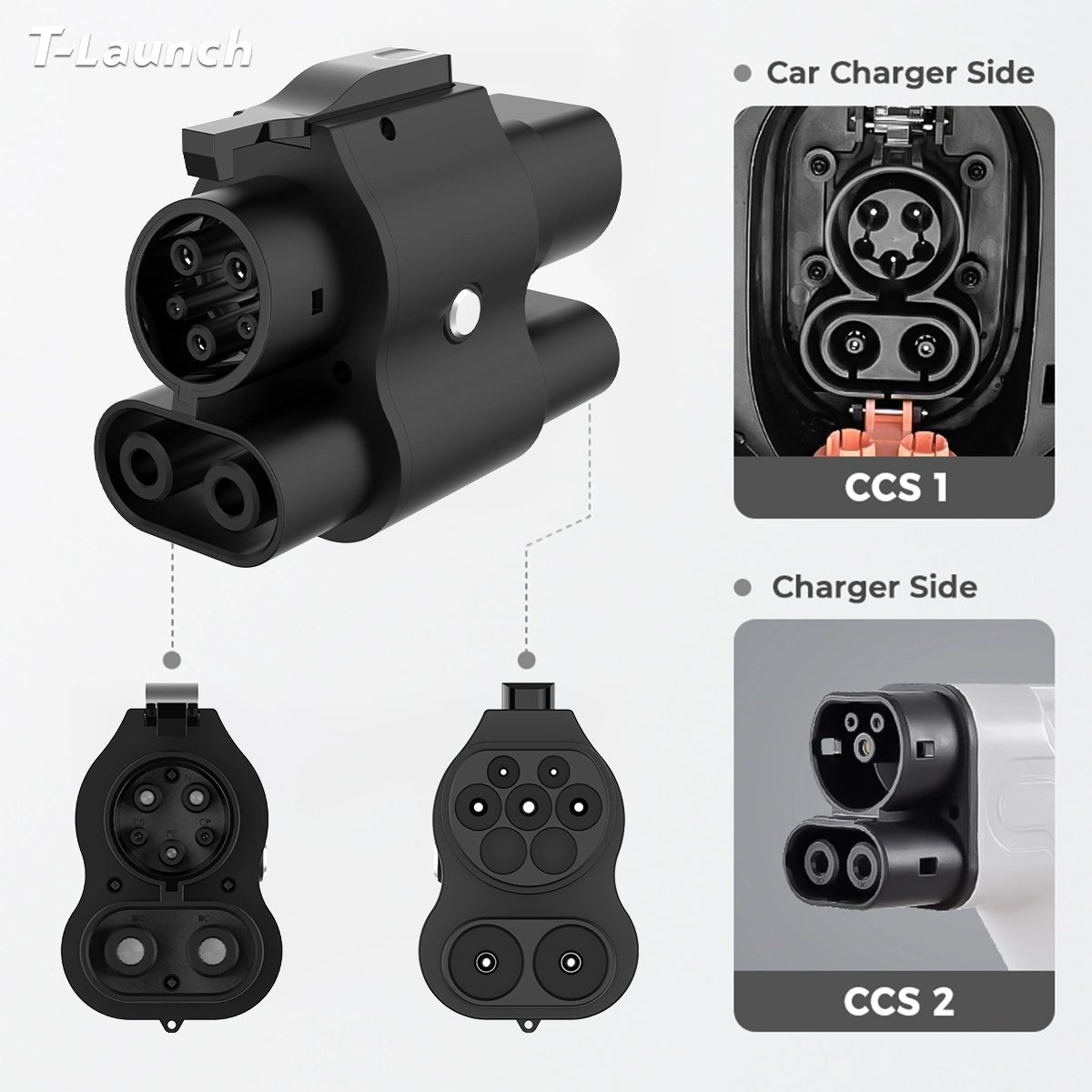 CCS2 to CCS1 EV Fast Charging Adapter (DC+AC) - T-Launch