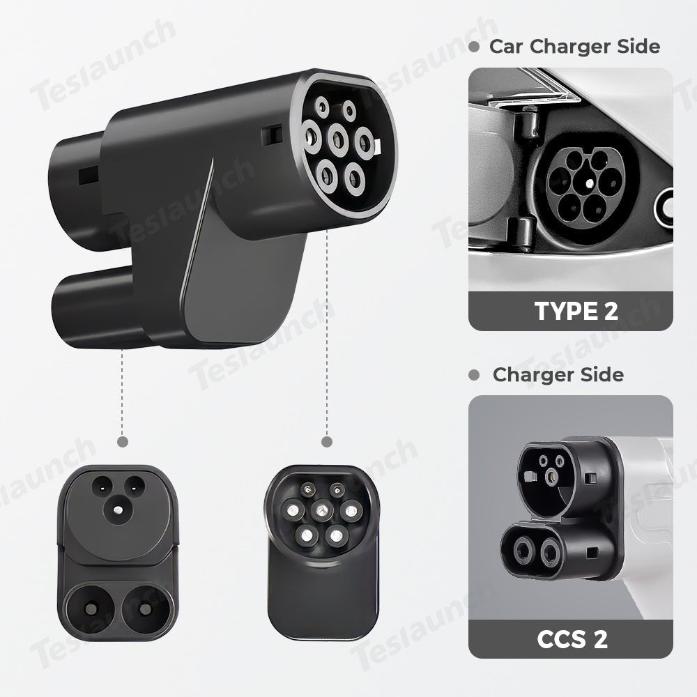 CCS2 to Type 2 Adapter for European Tesla Model S/X （Not compatible with non-Tesla vehicles） - T-Launch