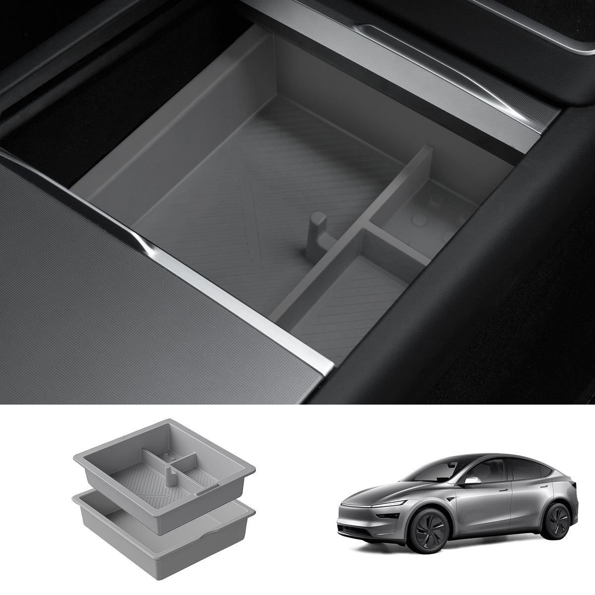 Center Console & Armrest Storage Box for Tesla Model Y Juniper 2025+ - T-Launch
