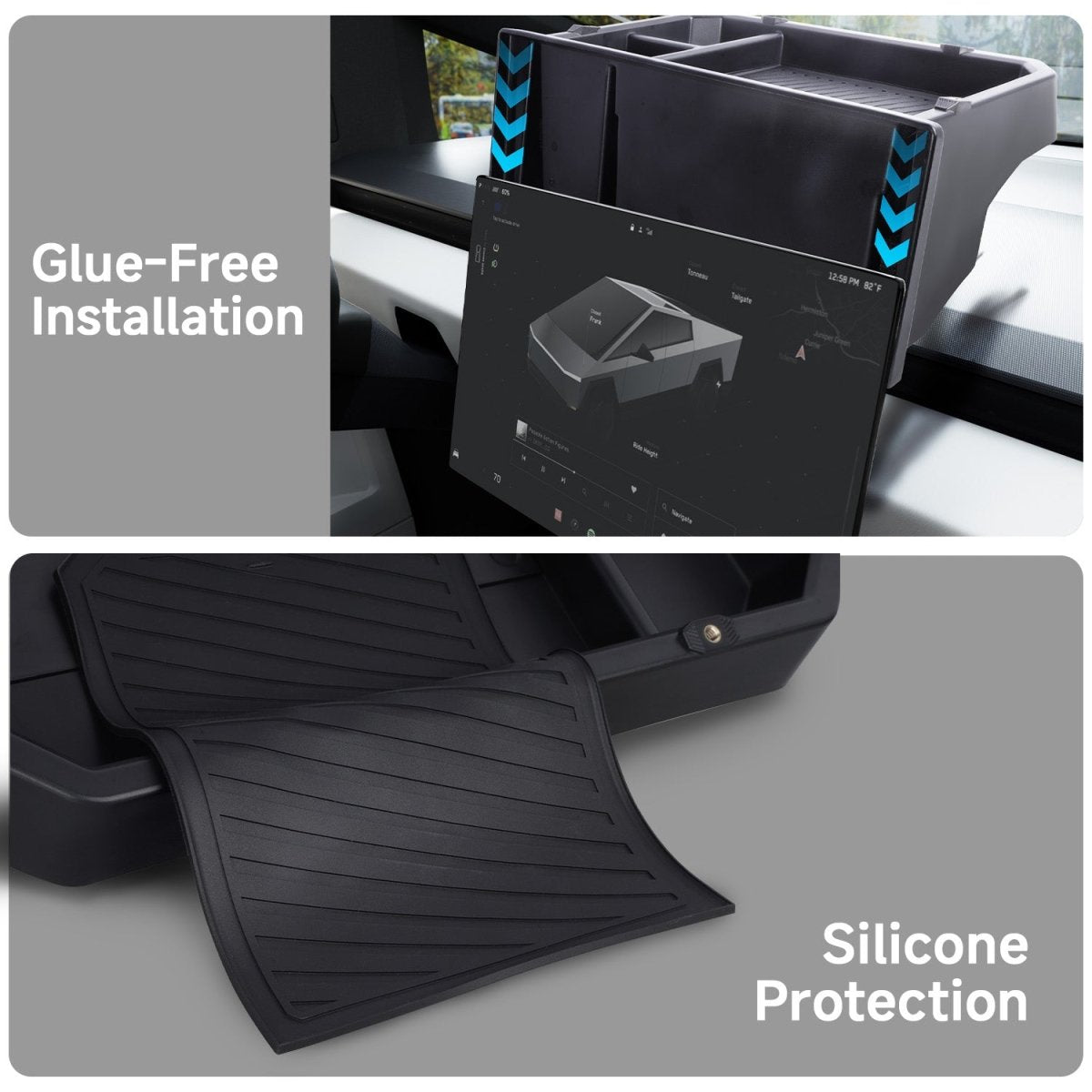 Center Console Behind Screen Storage Box for Cybertruck - T-Launch