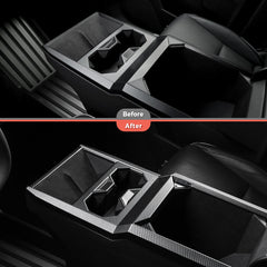 Center Console Cup Holder Panel Trim Cover (Carbon Fiber Pattern ABS) for Cybertruck - T-Launch