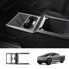Center Console Cup Holder Panel Trim Cover (Carbon Fiber Pattern ABS) for Cybertruck - T-Launch