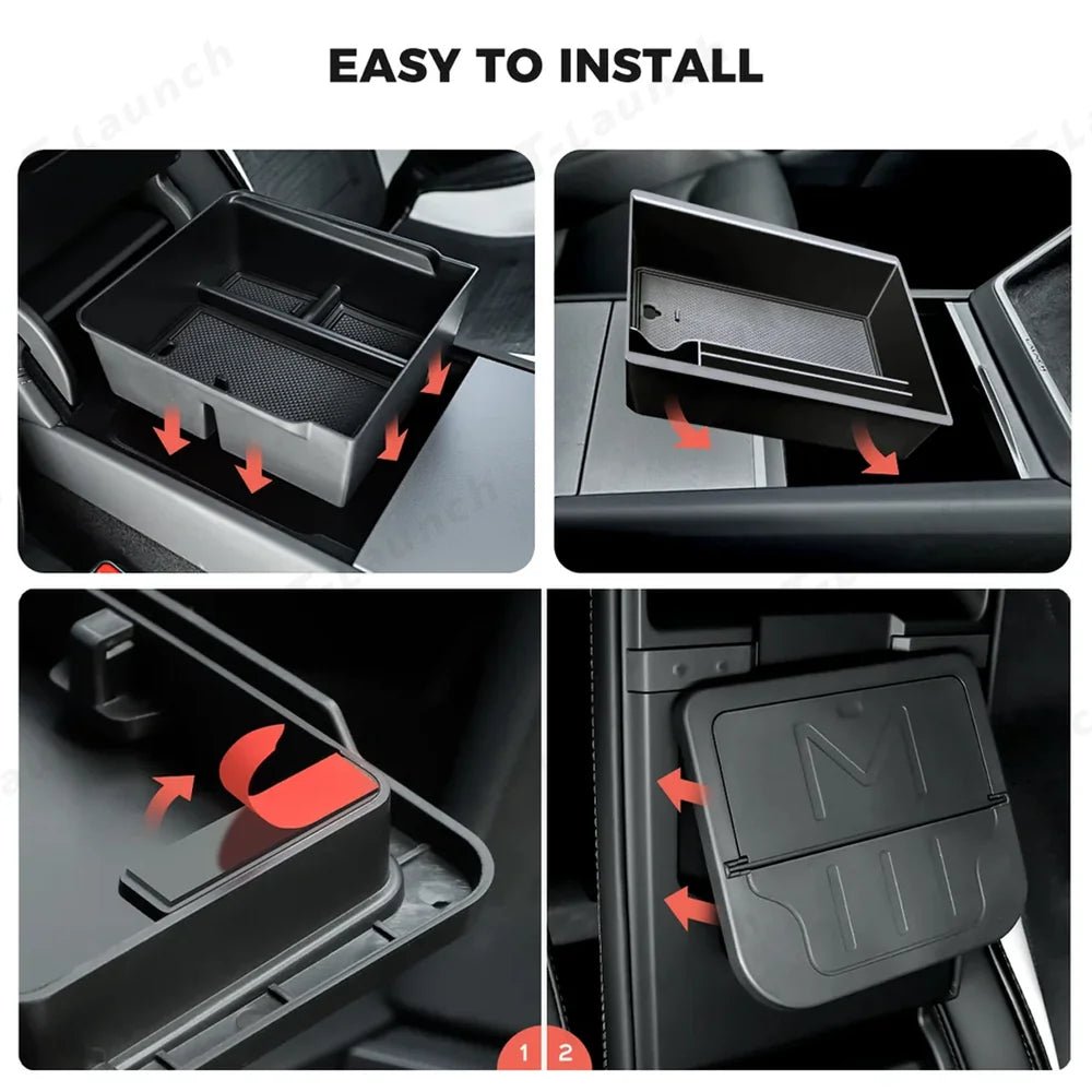 Center Console Organizer and Armrest Box for Tesla Model 3 Highland Standard 2025+ - T-Launch