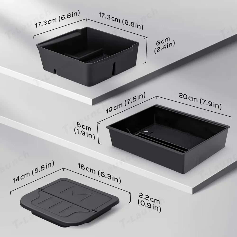 Center Console Organizer and Armrest Box for Tesla Model 3 Highland Standard 2025+ - T-Launch