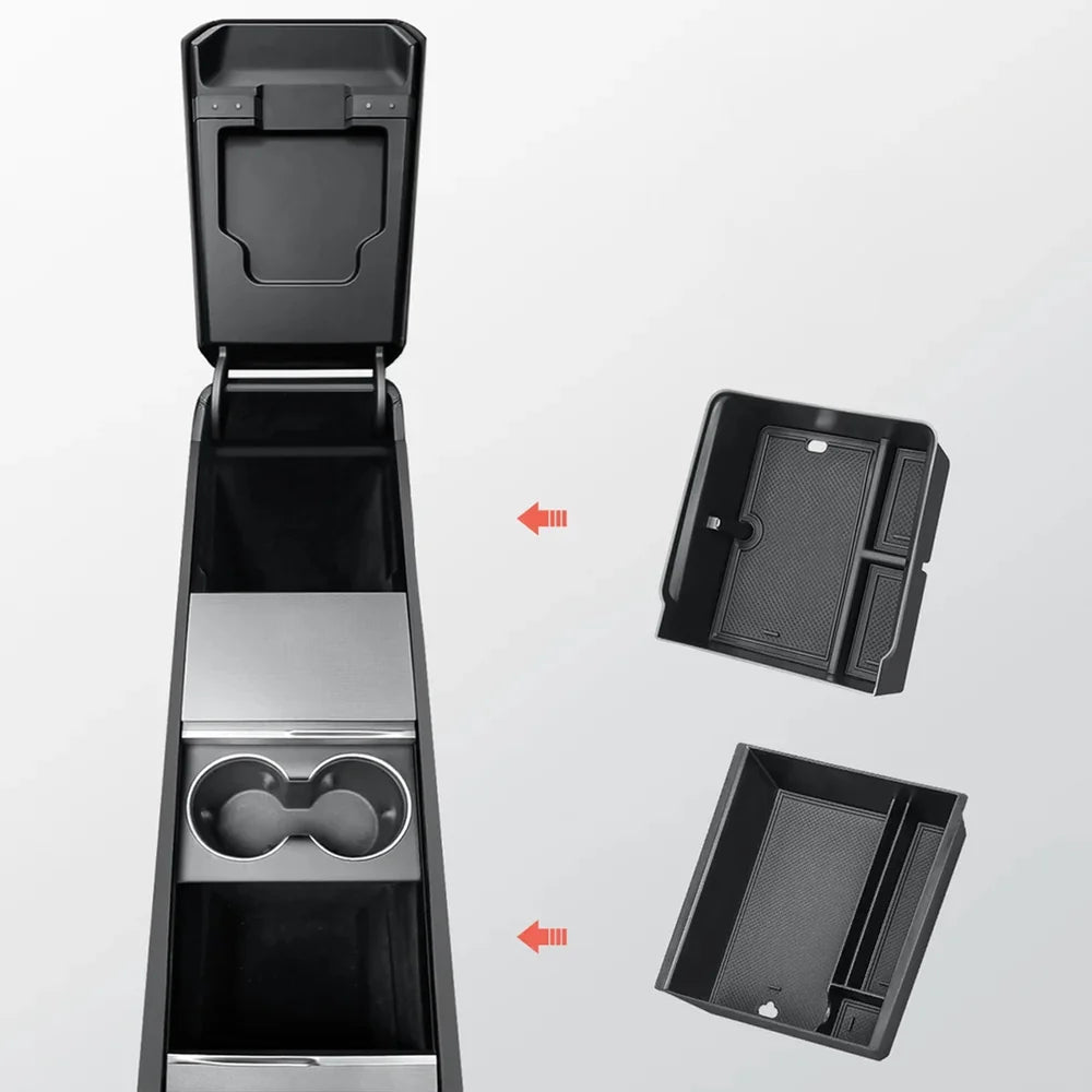 Center Console Organizer and Armrest Box for Tesla Model 3 Highland Standard 2025+ - T-Launch