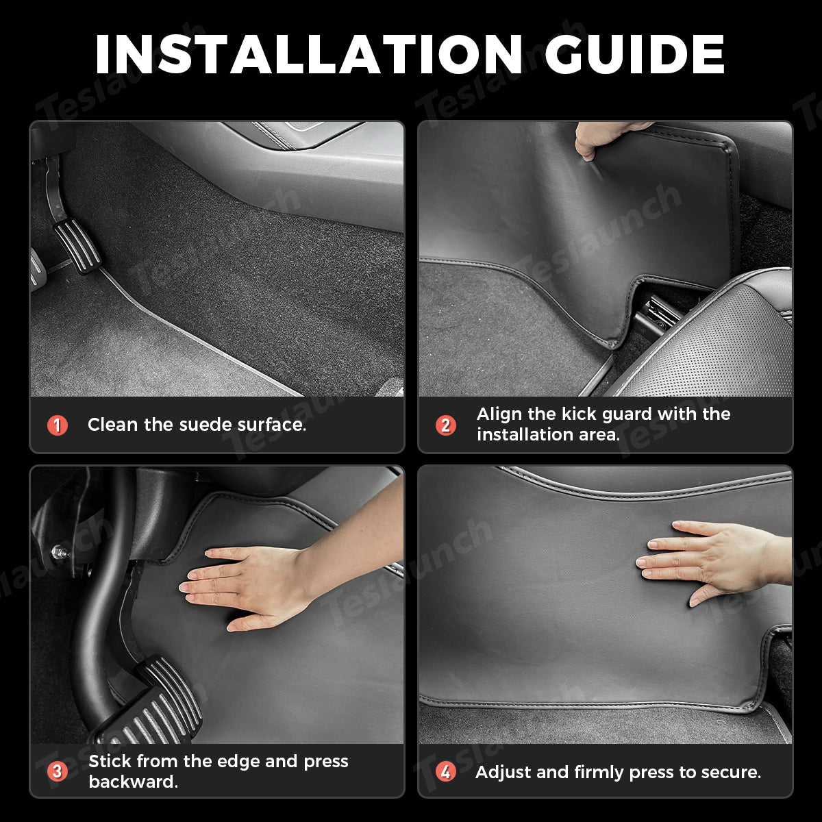 Center Console Side Kick Protectors – Leather Covers for Tesla Model Y Juniper 2025+ - T-Launch