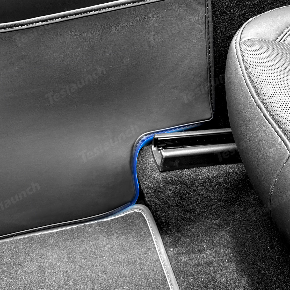 Center Console Side Kick Protectors – Leather Covers for Tesla Model Y Juniper 2025+ - T-Launch