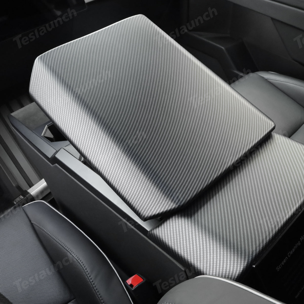 Center Control Armrest Covers (Carbon Fiber Pattern ABS) for Cybertruck (2 PCS) - T-Launch