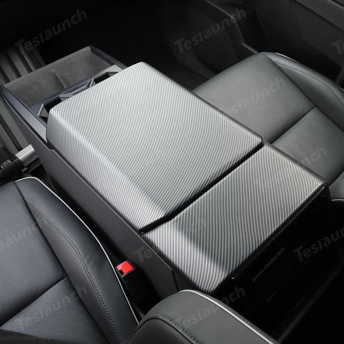 Center Control Armrest Covers (Carbon Fiber Pattern ABS) for Cybertruck (2 PCS) - T-Launch