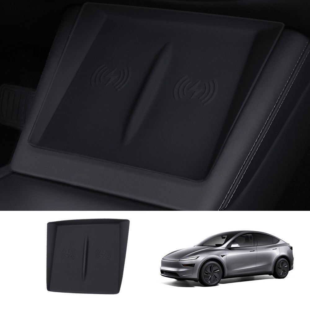Center Control Silicone Pad Wireless Charging Anti-Slip Protective Mat for Tesla Model Y Juniper 2025+ - T-Launch