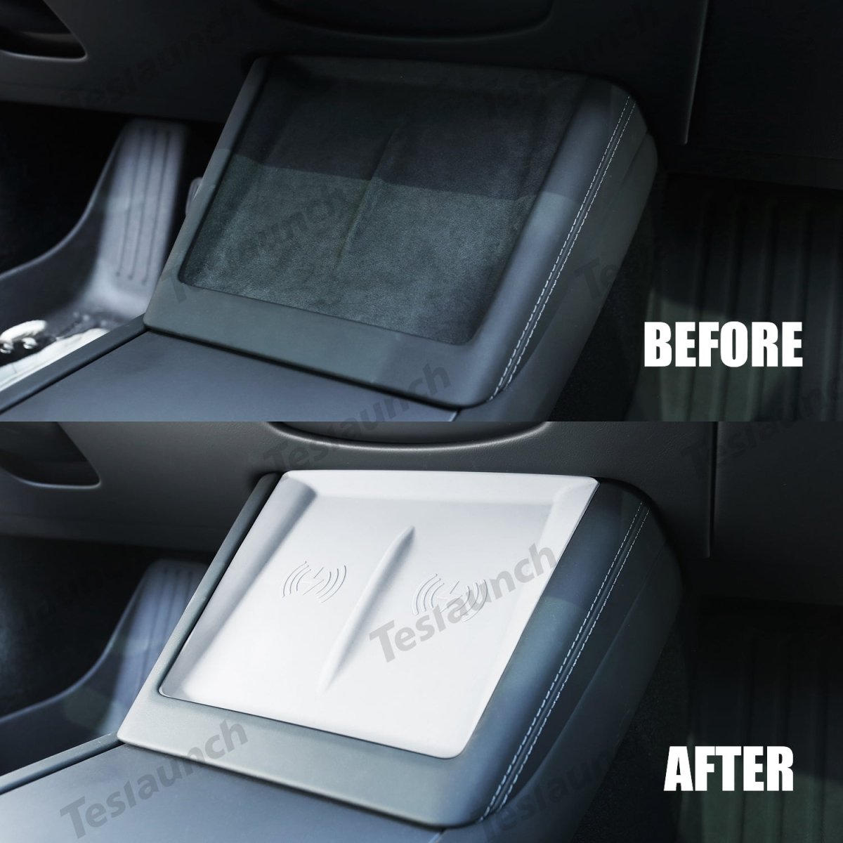 Center Control Silicone Pad Wireless Charging Anti-Slip Protective Mat for Tesla Model Y Juniper 2025+ - T-Launch