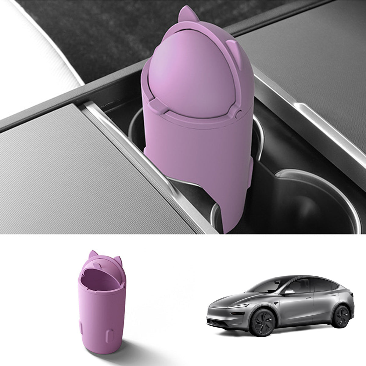 Central Control Silicone Trash Can For Tesla Model Y Juniper 2025+ - T-Launch