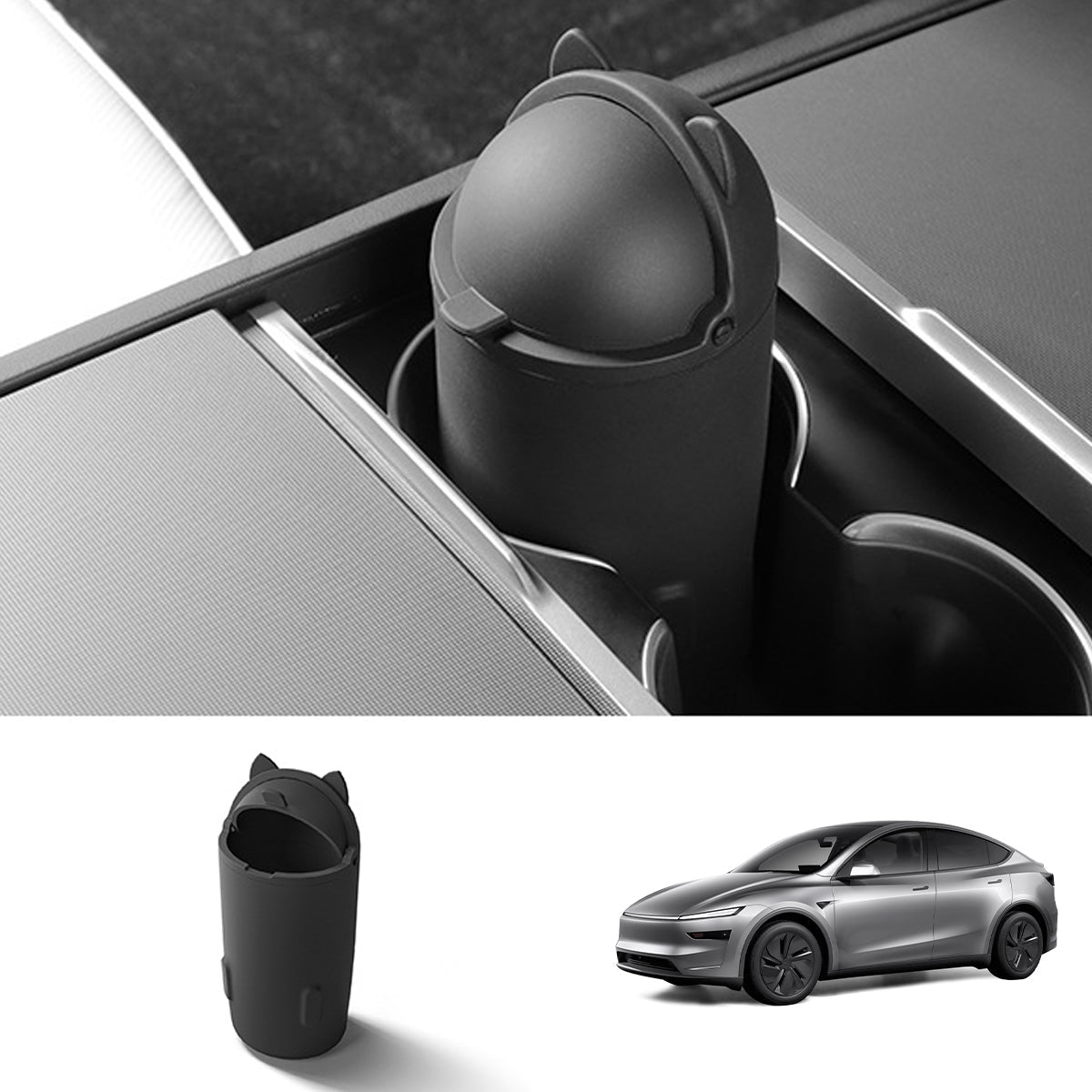 Central Control Silicone Trash Can For Tesla Model Y Juniper 2025+ - T-Launch