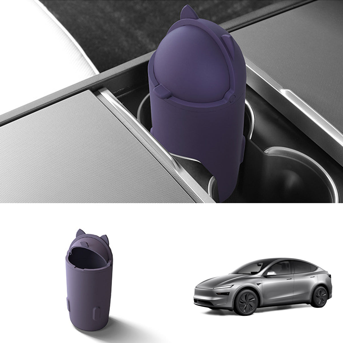 Central Control Silicone Trash Can For Tesla Model Y Juniper 2025+ - T-Launch