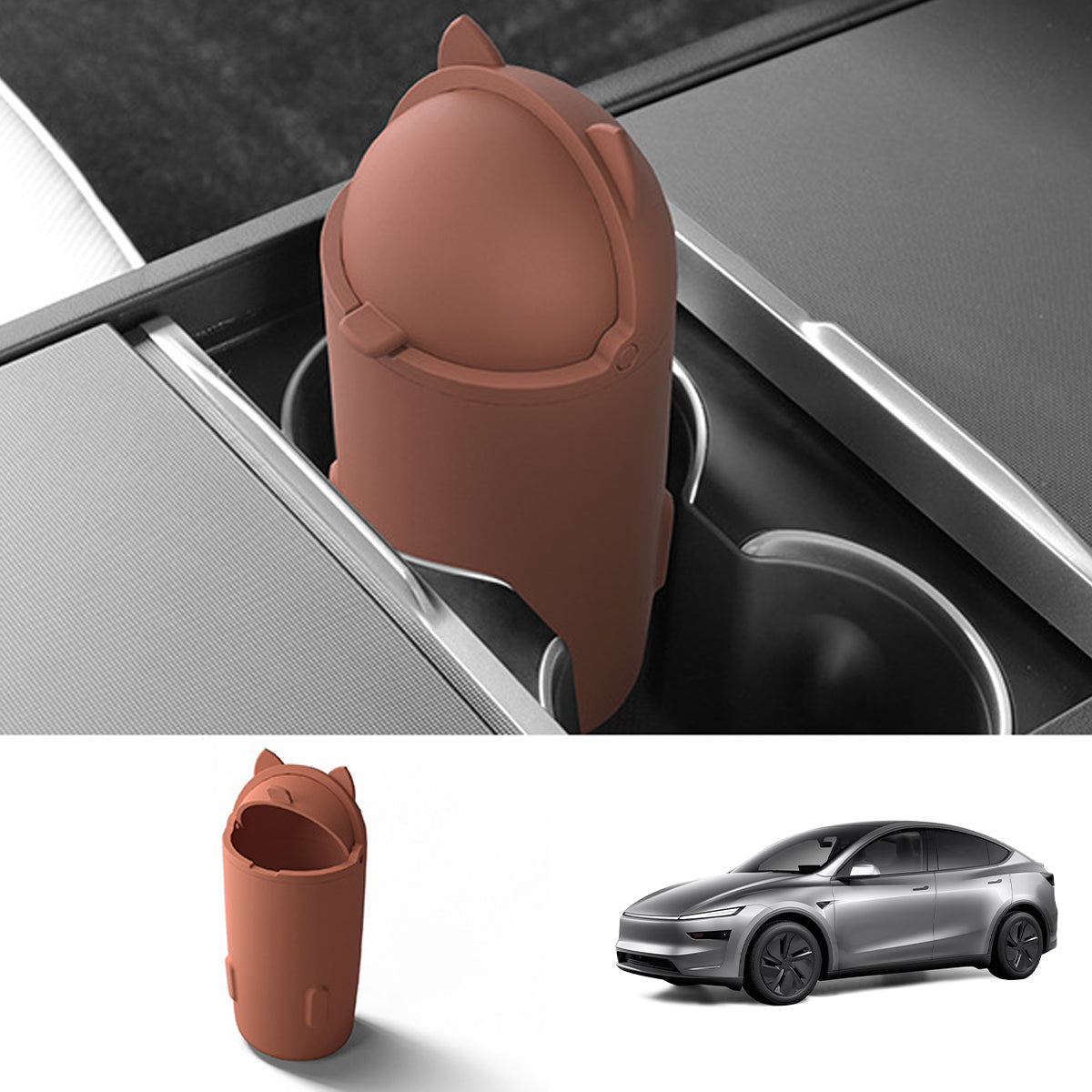 Central Control Silicone Trash Can For Tesla Model Y Juniper 2025+ - T-Launch