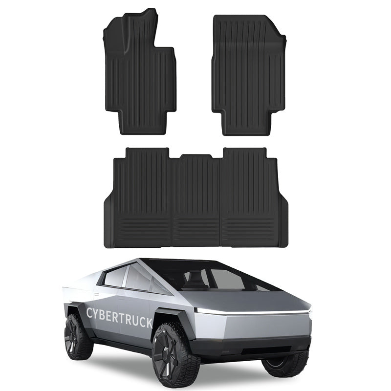 All Weather TPE Interior Floor Mats Cargo Liners Set for Tesla Cybertruck