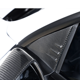 [Fibra de carbono real] Capa de spoiler triangular de pilar A para Tesla 2024+ Modelo 3 Highland