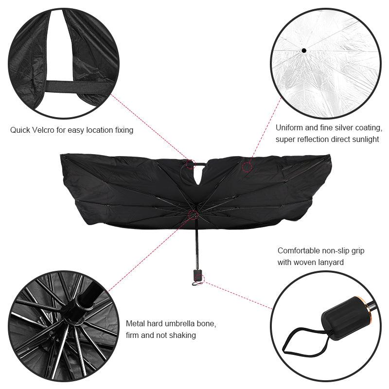 Tesla Model 3/Y/S/X(2012-2023) Foldable Umbrella Car Front Windshield Sunshade