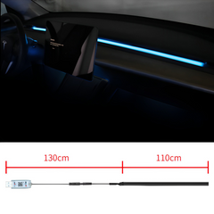 2024 Yeni Gösterge Paneli Şerit Işıkları Tesla Model 3/Y, Uzaktan RGB İç Araba Işıkları