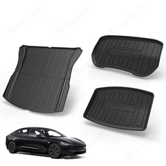 2024 Model 3 podlahové rohože Highland do každého počasí Kompletní sada rohože do kufru Cargo Mat Frunk Cargo Liner pro Tesla