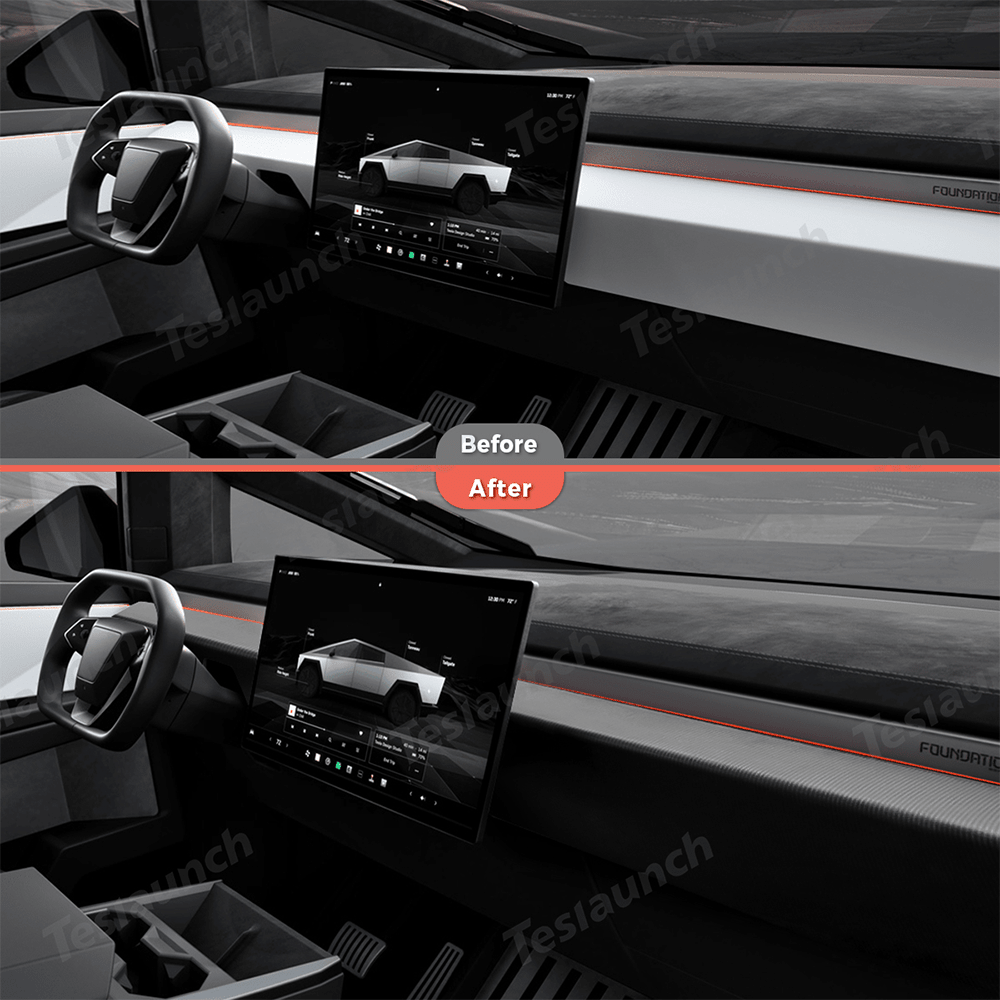 Dashboard Cover (Carbon Fiber Pattern ABS) for Cybertruck (2 PCS) - T-Launch