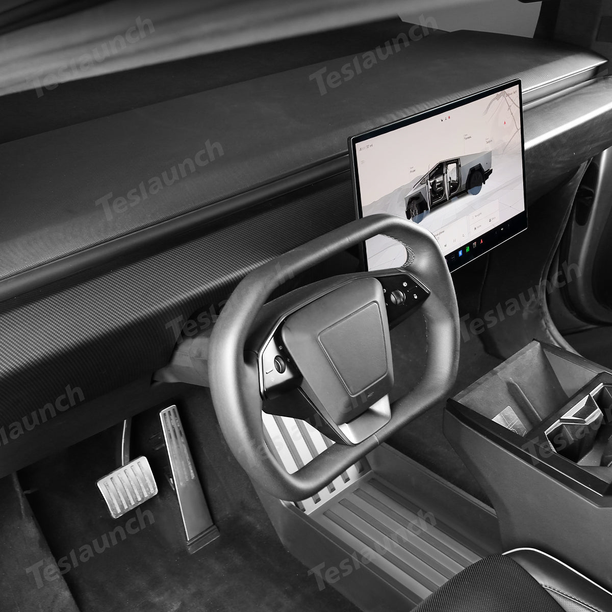 Dashboard Cover (Carbon Fiber Pattern ABS) for Cybertruck (2 PCS) - T-Launch