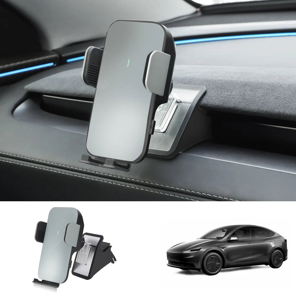 Dashboard Phone Holder with Solar Auto Clamp for 2026 New Tesla Model Y Standard - T-Launch