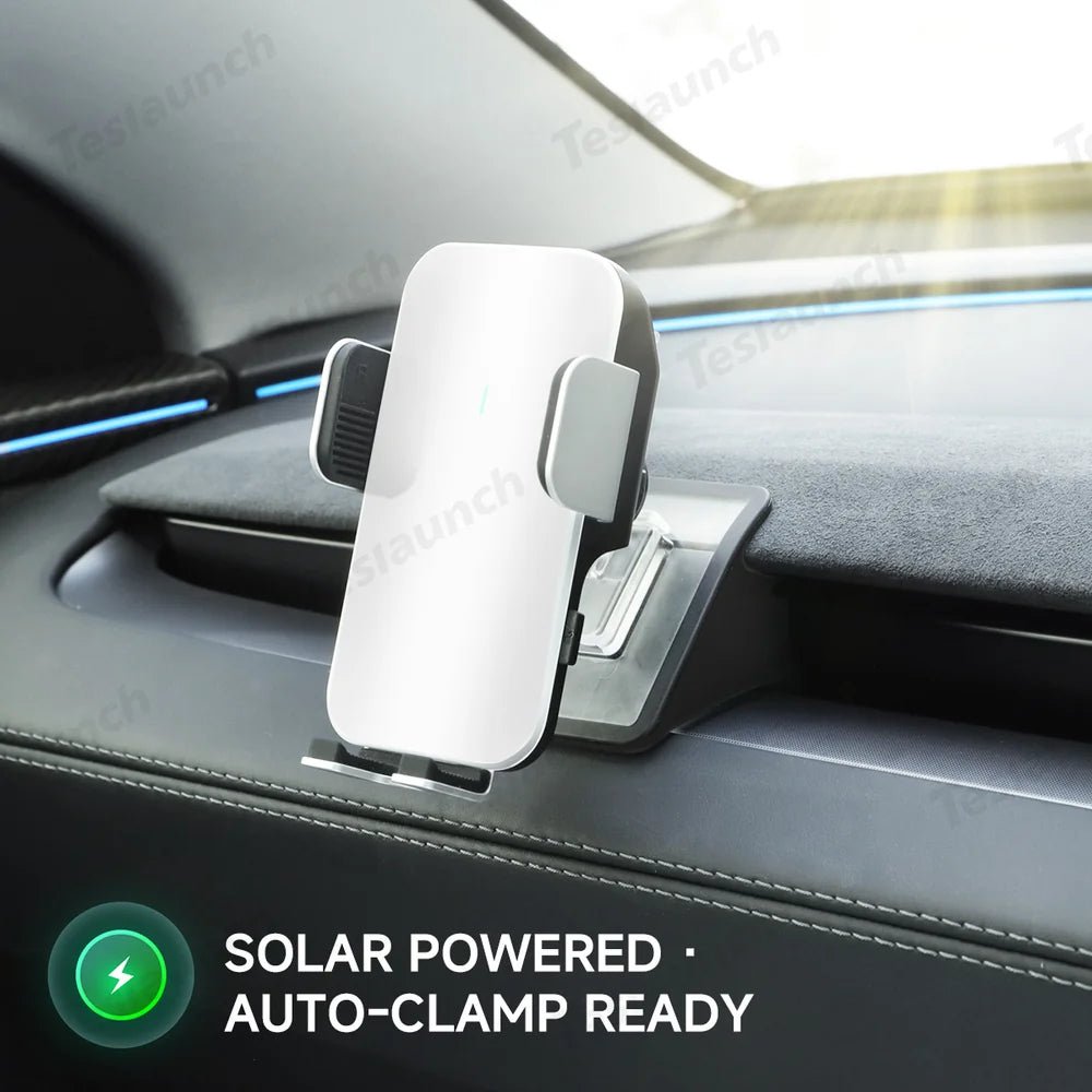 Dashboard Phone Holder with Solar Auto Clamp for 2026 New Tesla Model Y Standard - T-Launch