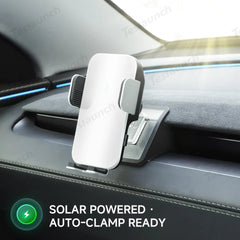 Dashboard Phone Holder with Solar Auto Clamp for 2026 New Tesla Model Y Standard - T-Launch