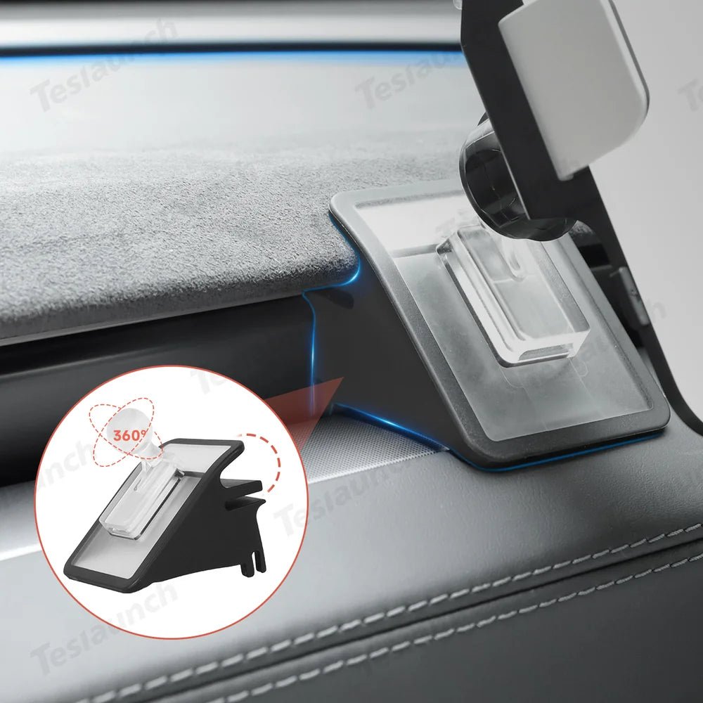 Dashboard Phone Holder with Solar Auto Clamp for 2026 New Tesla Model Y Standard - T-Launch