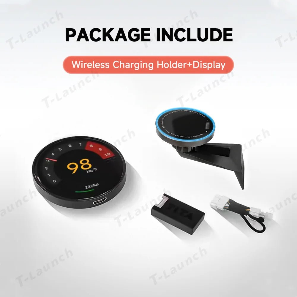 Dashboard Steering Wheel Phone Holder Magnetic Magsafe Wireless Charging Phone Holder For Tesla Model 3 / Y (2017-2025) - T-Launch