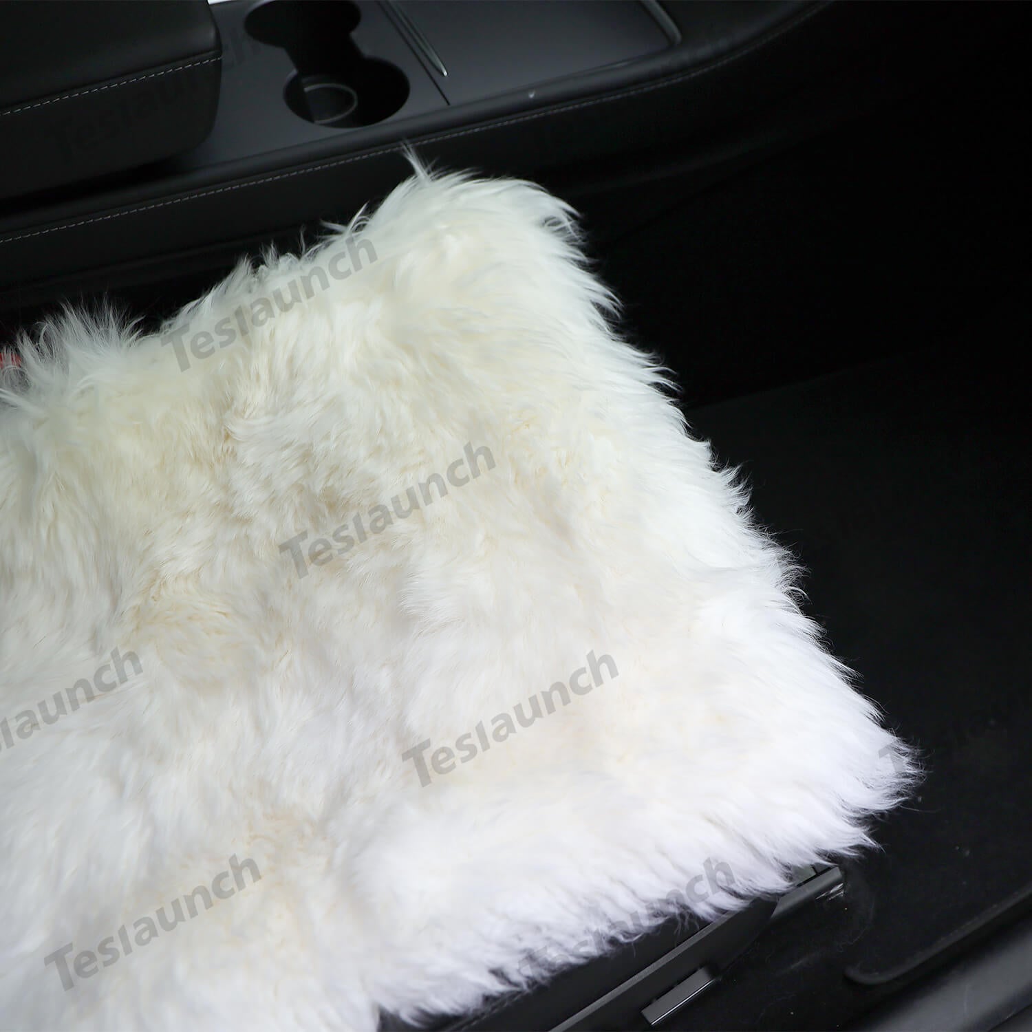 Le siège avant de peau de mouton de Faux couvre noir/blanc pour Tesla Model  S/X/3/Y (2012-2023)